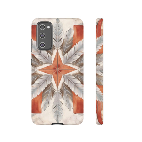 Silver Feather Compass - Impact Resistant Phone Case